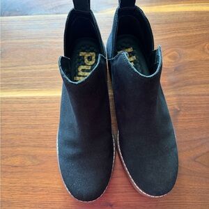 Hush Puppies Mazin Cayto Ankle Booties, Black Suede - Size 9 (Women’s)